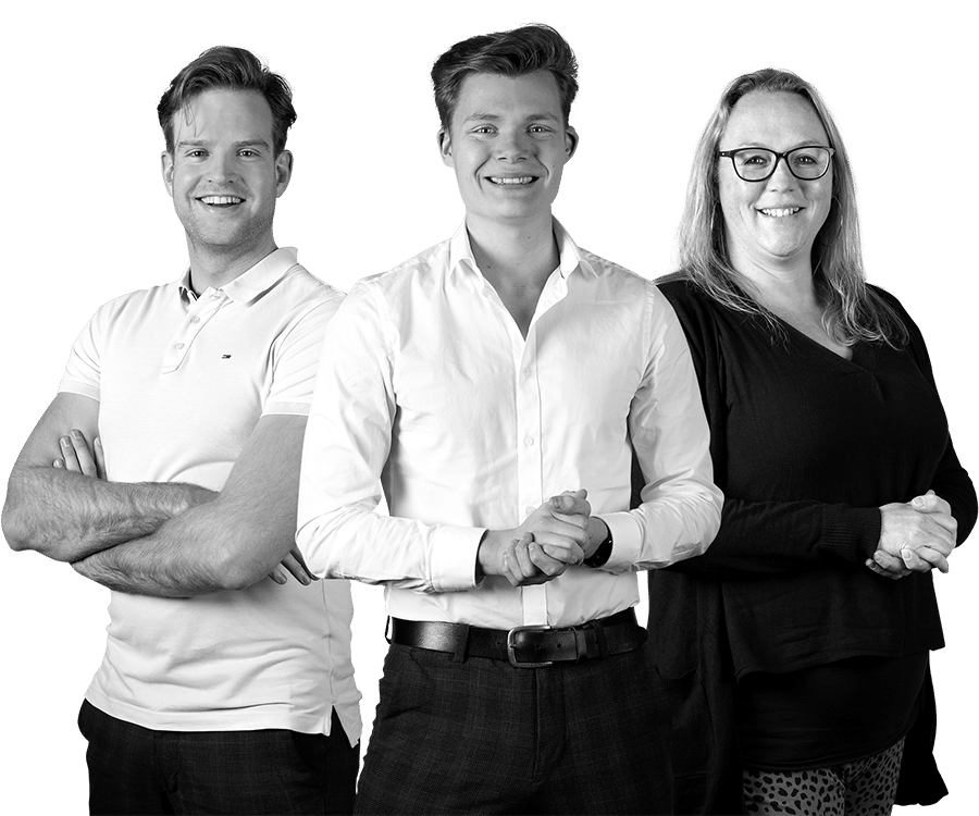 Foto van medewerkers (Pieter Fokkema), (Hylke Bosma) en (Marleen Ankersmit) van Startel.