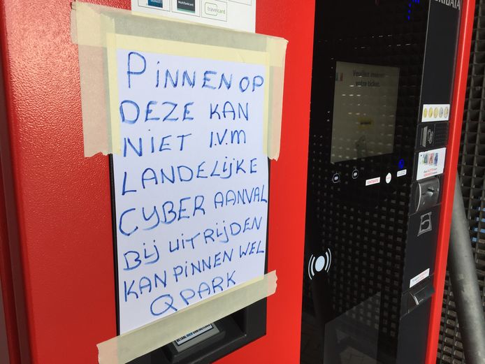 Door een cyberaanval is het niet mogelijk om te pinnen.