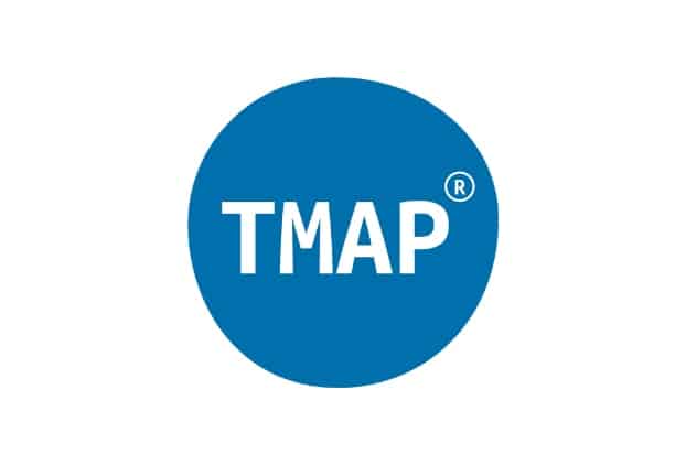 Klein logo van leverancier TMAP.