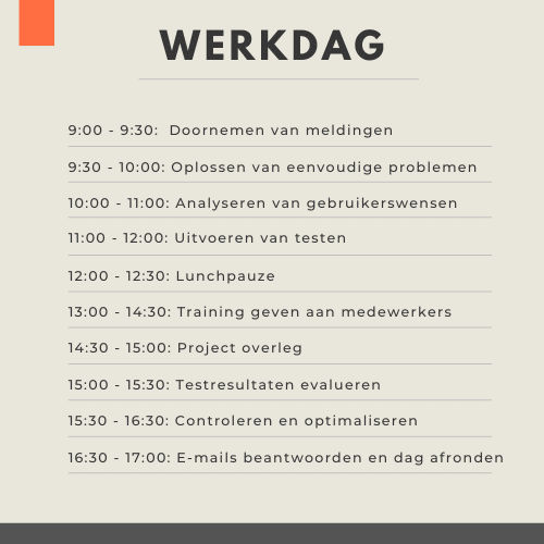 Gemiddelde werkdag van een functioneel beheerder.